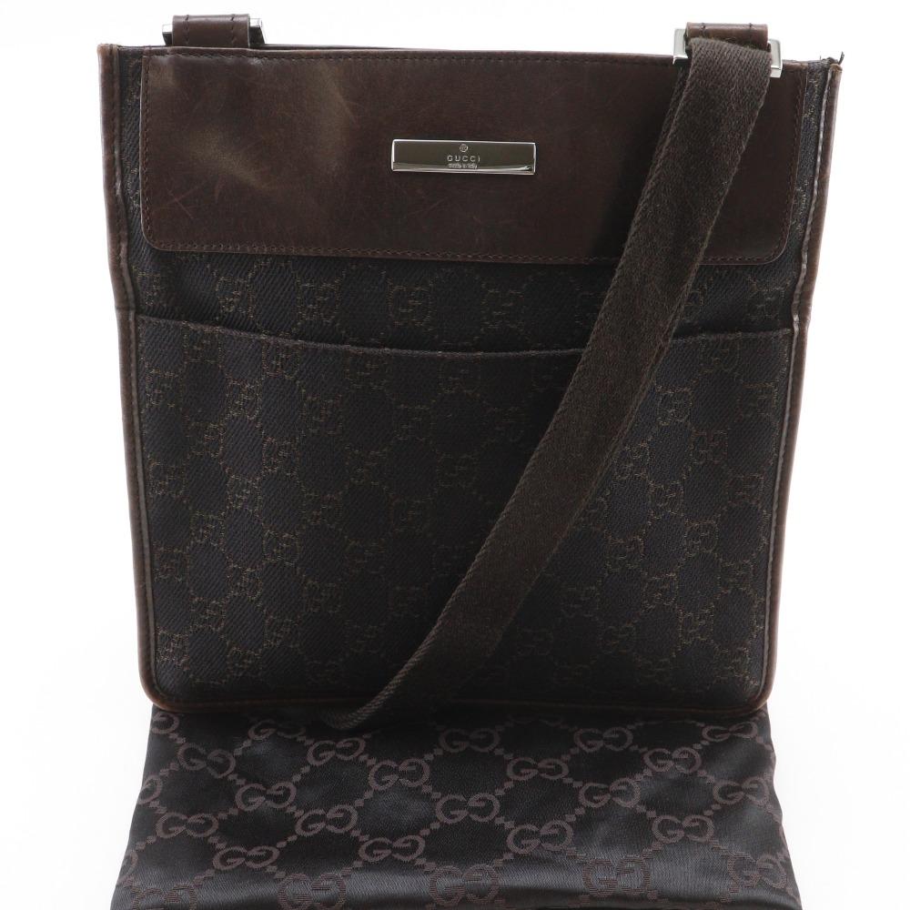 GUCCI Shoulder Bag 27639 Brown GG canvas mens Used