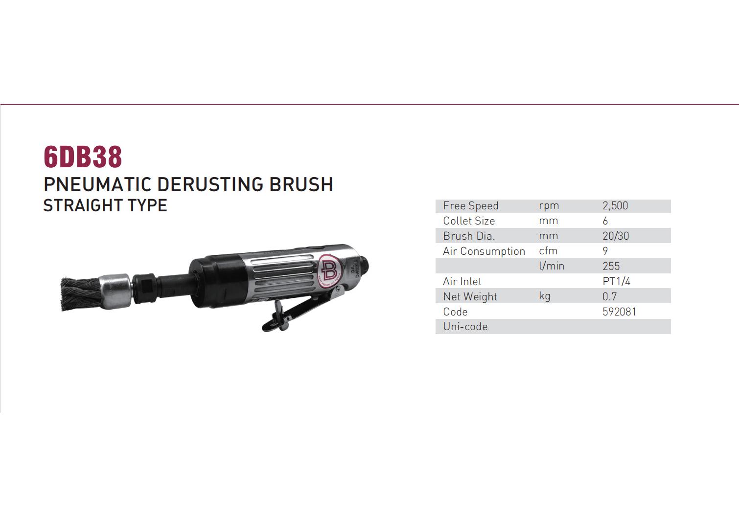 Yutian Tech Pneumatic Rust Removal Brush 6DB38 (Marine IMPA592081) 6DB38