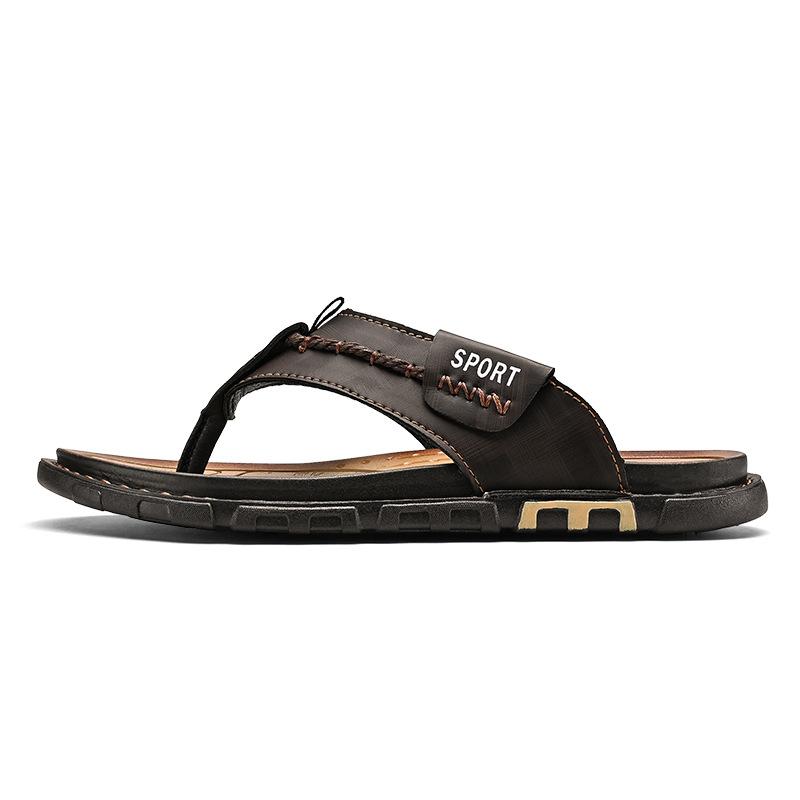 2025 summer set of toe flip-flops fashionable and versatile large size outdoor beach shoes breathable and quick-drying casual men's shoes non-slip