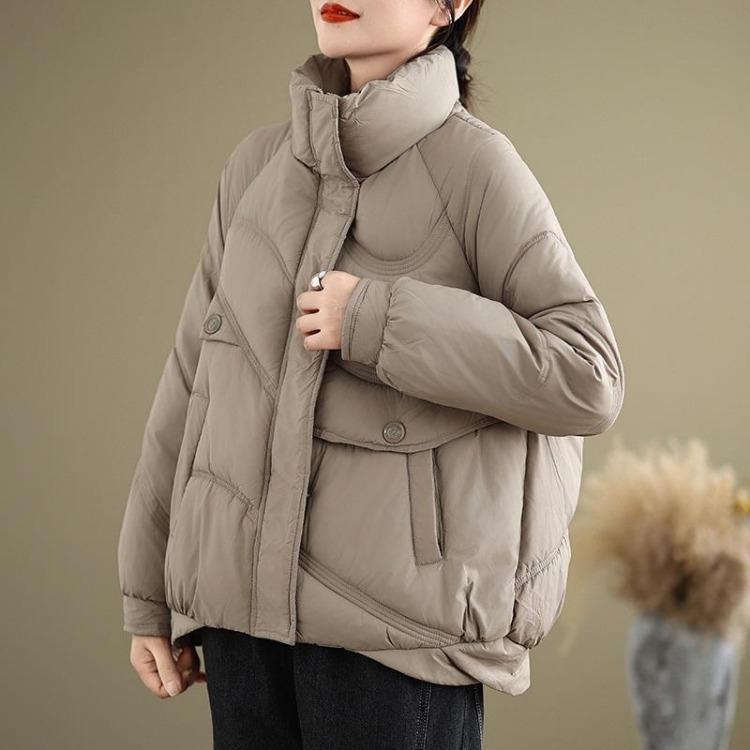 Dámská ležérní volná nadměrná bavlněná vatovaná bunda kabát pro podzim jaro zimu svrchní oděvy