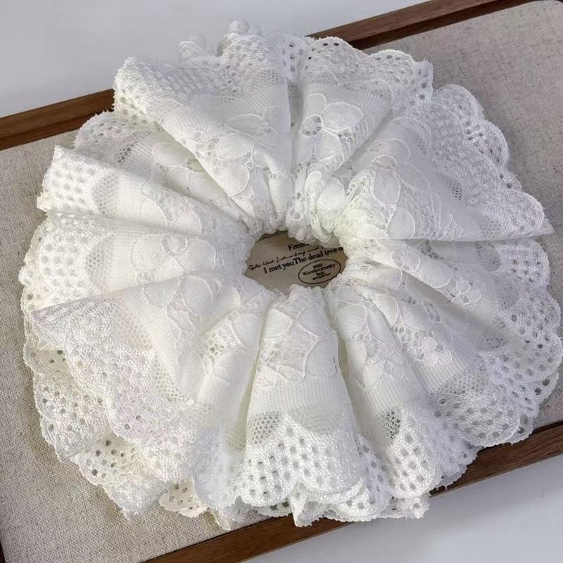 Krajkové vlasové gumičky do drdolu Elastické vlasové gumičky Velké vlasové gumičky Vintage čelenky Dámské doplňky