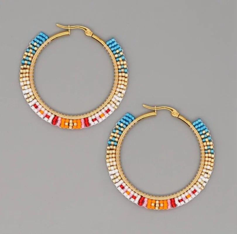 Big Circle Earrings  Exaggeration  Hand Woven  Measly  Originality  Bohemian Ethos  Female  Jewelry