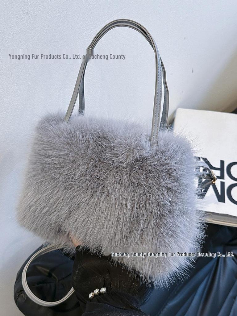 2026 Faux Fox Fur Crossbody Belt Bag - Plush Winter Tote for Girls