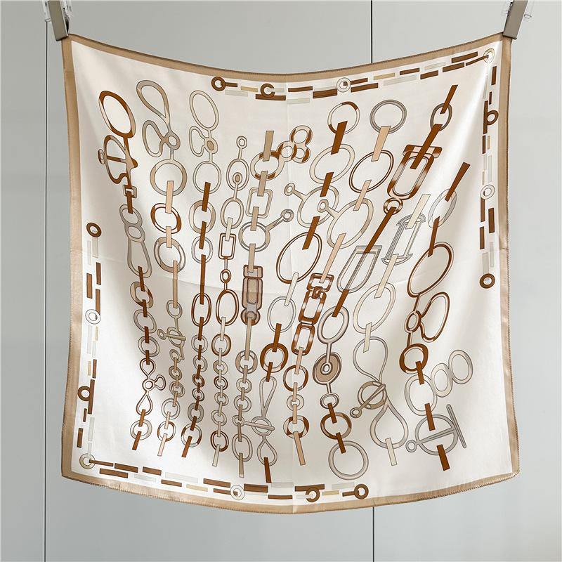 

Chic Green Buckle 12 Mm Silk Scarf for Women Spring Summer Fashion Matching Casual Mulberry Silk Scarf 70 Square Scarf Shrug 65CMX65CM