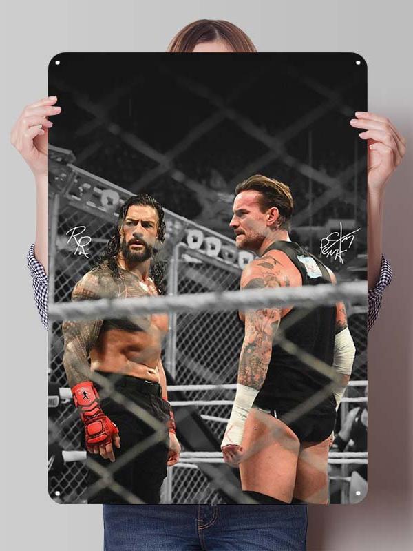 Roman Reigns Metallschilder Wrestler Poster Dekoration Schlafzimmer Anpassbare Blechschilder für Man Cave Wandkunst Dekoration Retro Zimmer