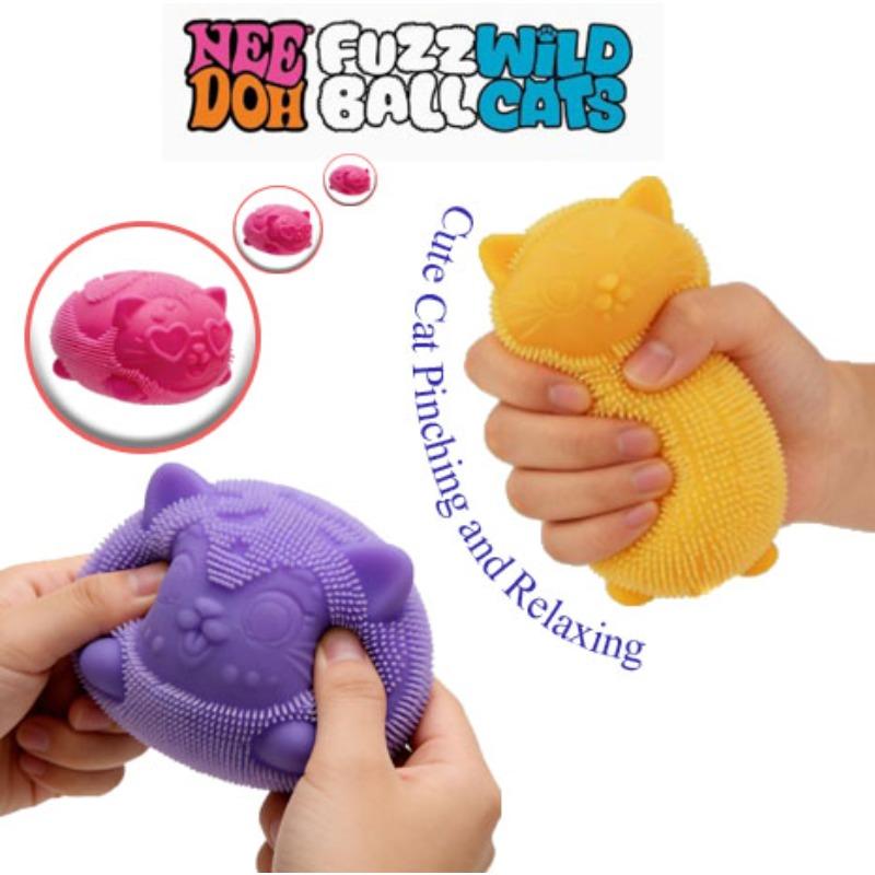 NeeDoh Fuzz Ball Katzen-Serie Schreibtischdekoration Stressabbau-Spielzeug Lustiger Weicher Druckball