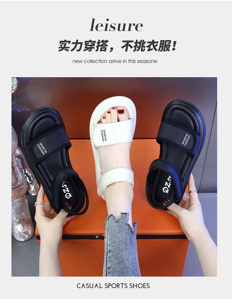 Sports Sandals Women's 2025 Summer New Flat-bottomed Soft-soled Non-slip Travel Beach Shoes Running Velcro Casual Shoes