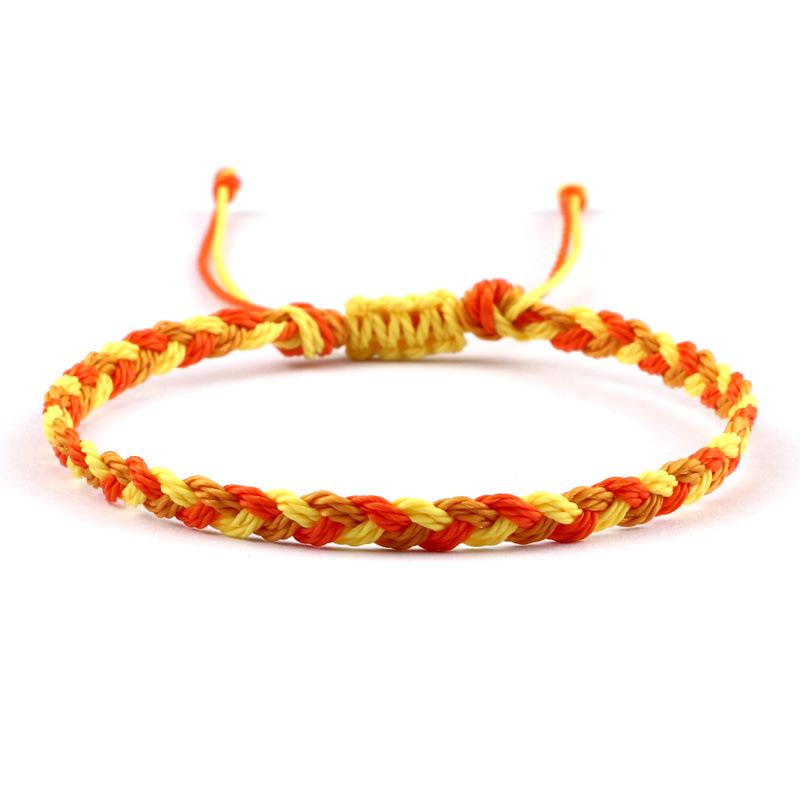 Adjustable Colorful Three-Strand Braided Waxed Thread Bracelet Set for Couples and Handmade Jewelry