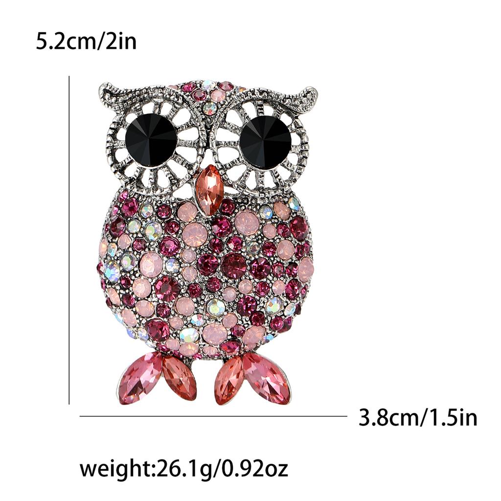 Personalized Retro Owl Brooch Fashion Elegant Rhinestone Bird Pin Clothing Accessories