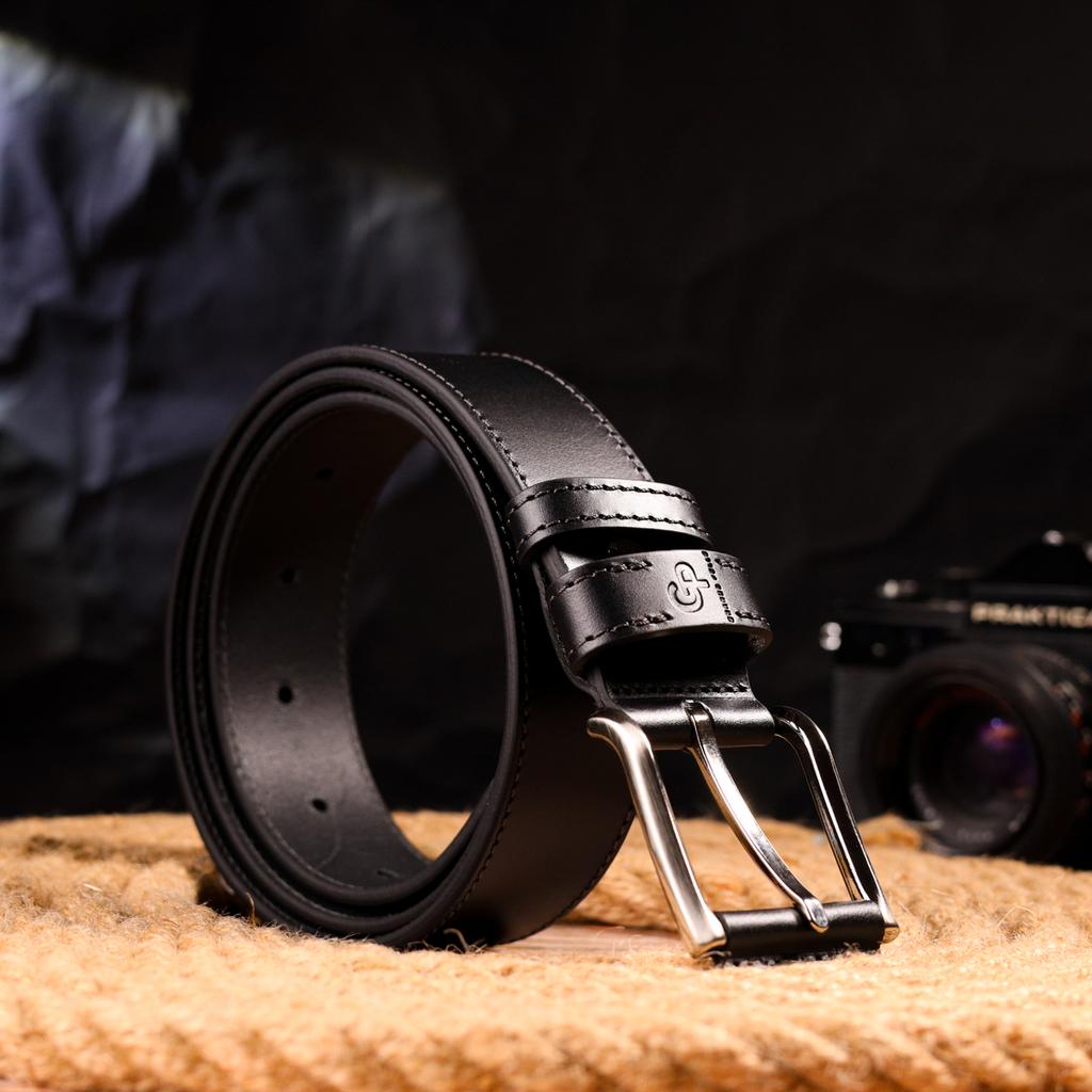 Reliable Men's Leather Belt GRANDE PELLE Leather Belt 21467 Black