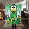 1PC Keroppi  Print Flannel Blanket, High Quality All Seasons, Home Decor, Warmth and Comfort, Perfect for Christmas Gifts