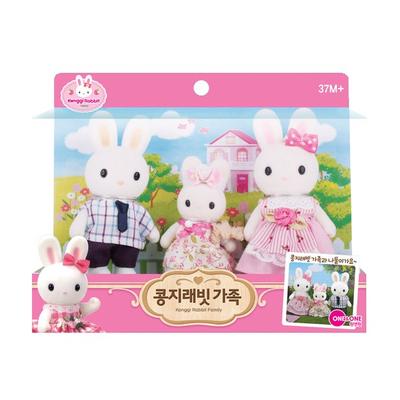 One&one Kongji Rabbit Family Doll Play, 1 Set, Popular Toys for Korean Children