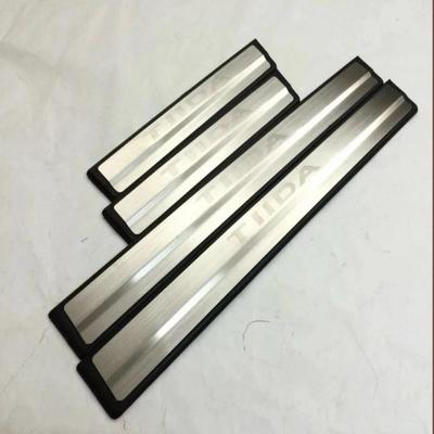 אביזרי רכב סטיילינג עבור Nissan Tiida Ii נירוסטה דלת סף שפשוף צלחת חיתוך מגן כיסוי אוטומטי מדבקה
