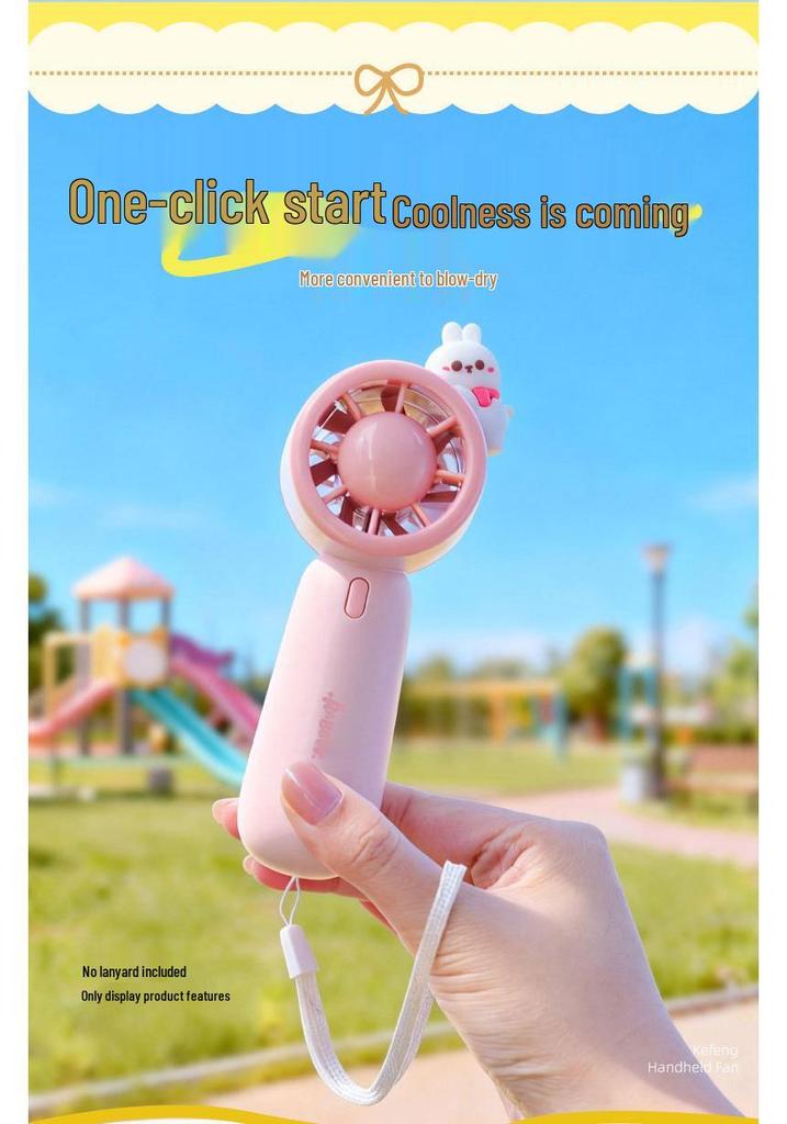 Cartoon Mini Portable USB Rechargeable Handheld & Desktop Silent Fan