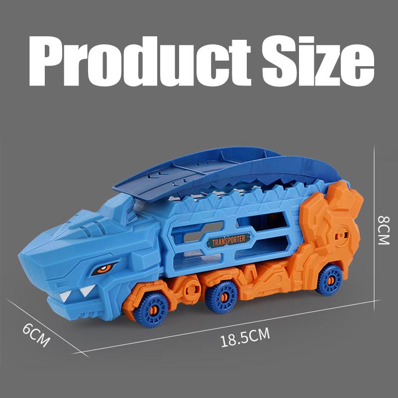 Mini Dinosaur Hauler Track Toy Transport Morphed Track Ejection Model Car Gift for Kid Boy