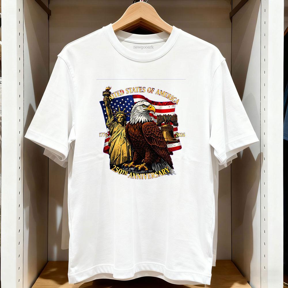 250 Years America 250 1776 2026 250th Anniversary t shirt Women Unisex Casual cotton graphic t shirts Creative streetwear S