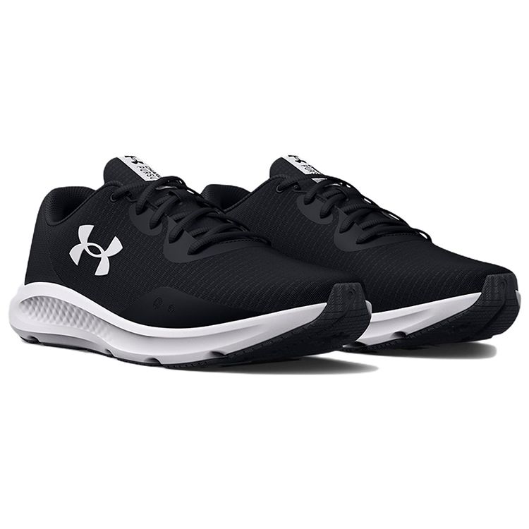 Under Armour Charged Pursuit 3 Tech Black White Men Sneakers 3025424-001