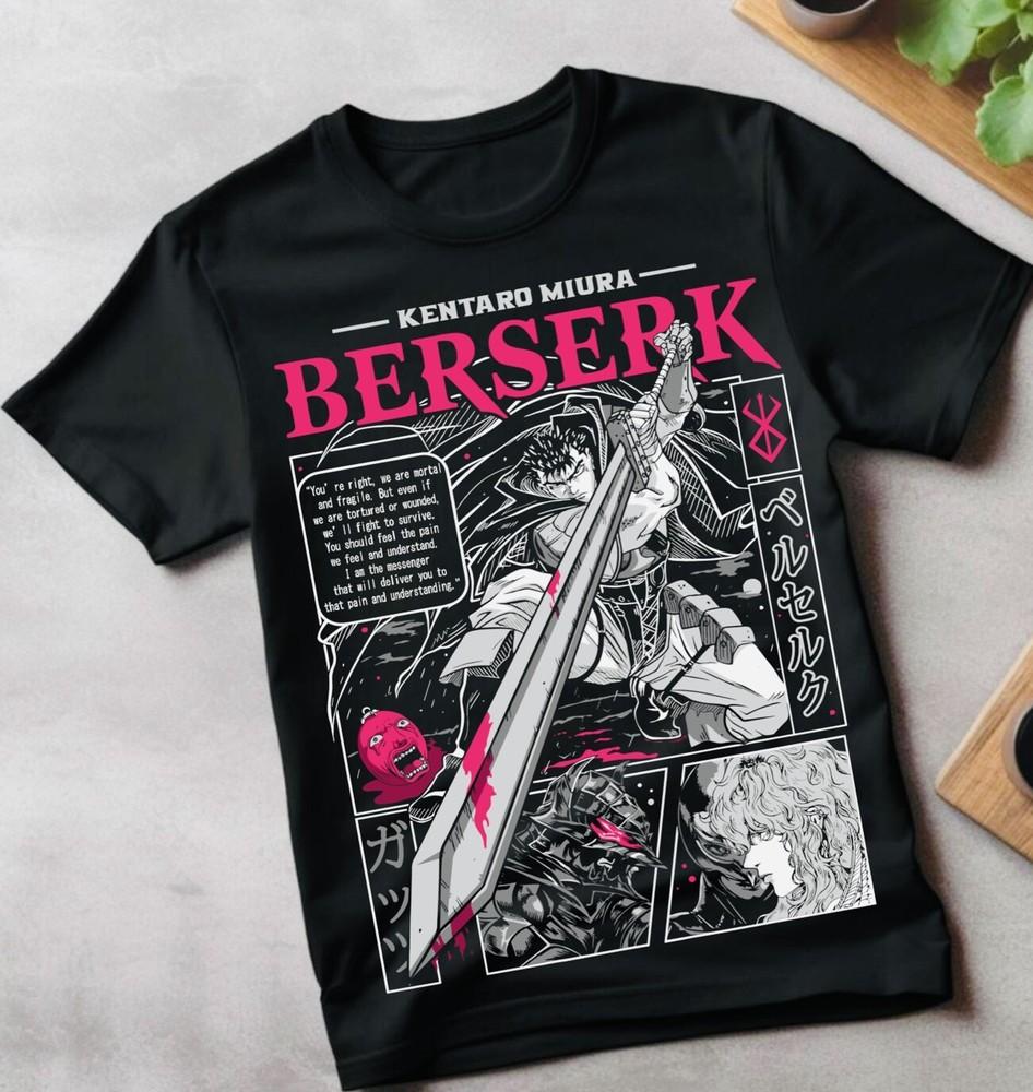 

Berserk T-shirt Strip Guts Berserker Armour Horror Anime Gift Tee Shirt All Size 2XL