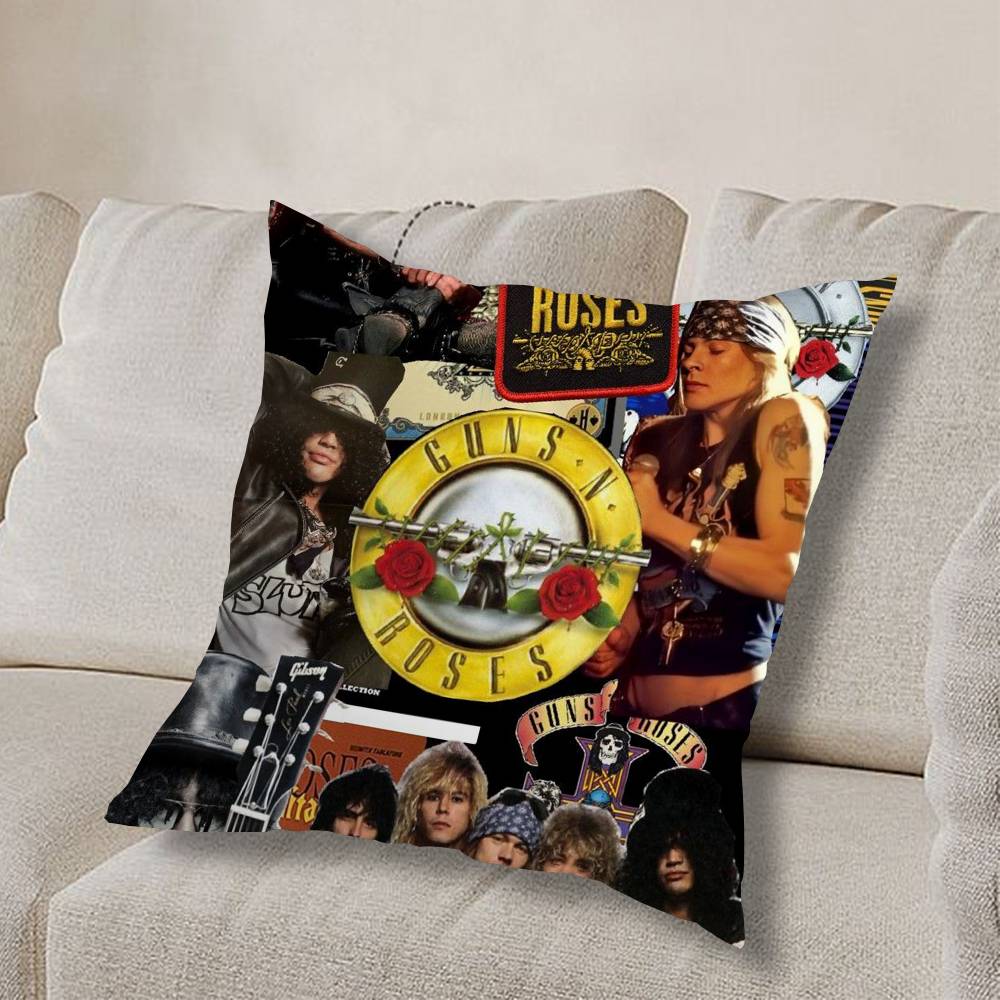 B-Band Guns N Roses Catchy Pillow Case Sofa Living Room Bedroom Headboard Backrest Cushion Square Cushion Nap Time