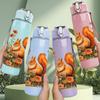 1PC Squirrel Autumn Harvest Scene Print 750ml Color Plastic Sports Water Bottle Leakproof Flip Straw Lid Suitable for Sports Office Home Use