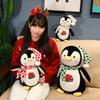 Cute Christmas Penguin Doll Influencer Christmas Scarf Penguin Baby Christmas Hat New Year Doll Throw Pillow Girl Gift