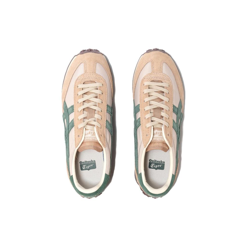ONITSUKA TIGER Edr 78 Malla Cuero Cómodo Versátil Absorción de Impactos Duradero Zapatillas Casuales de Caña Baja Unisex Marrón Verde 1183C263-250