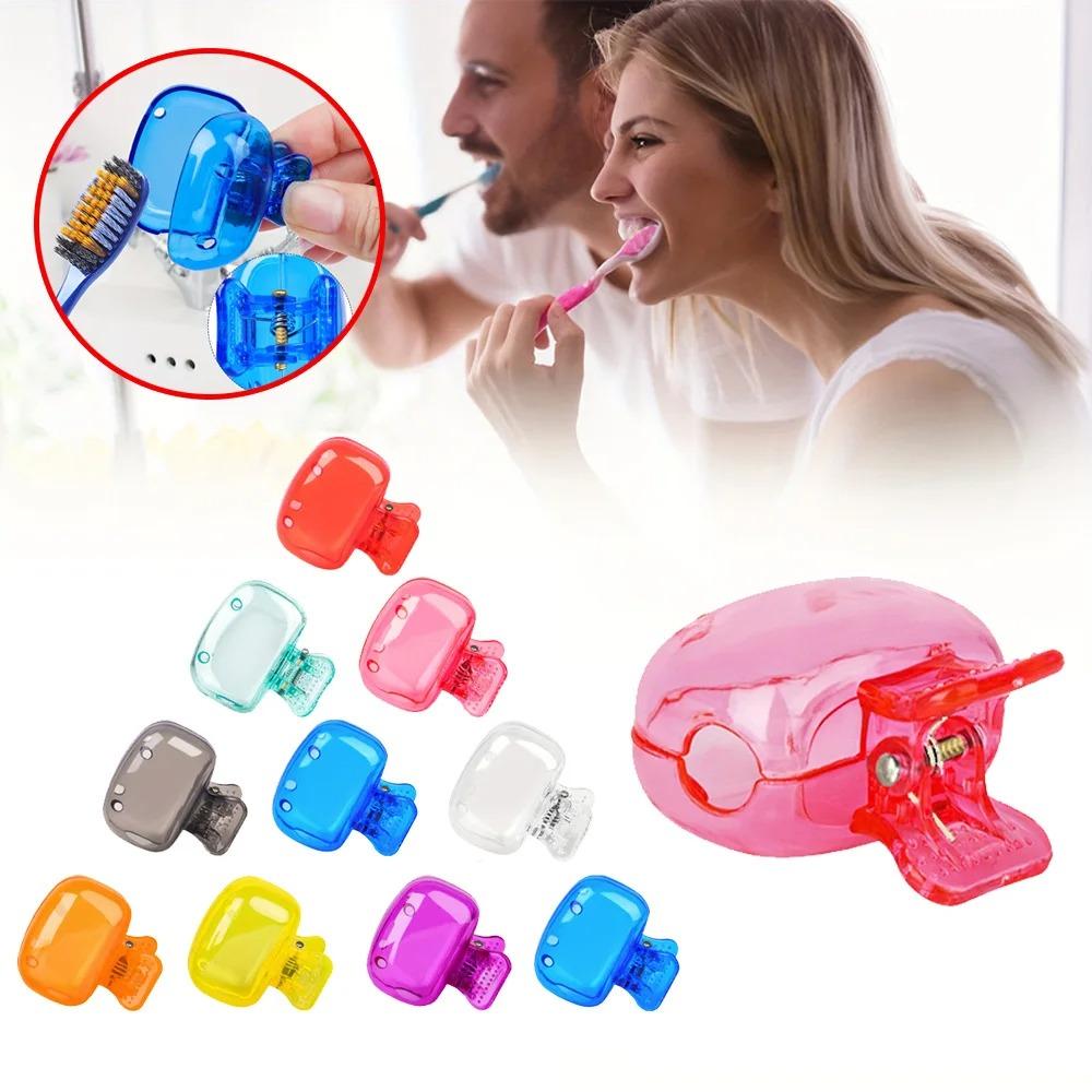 Travel Toothbrush Head Covers Toothbrush Protector Cap Brush Pod Case Protective Portable Plastic Clip for Household Travel