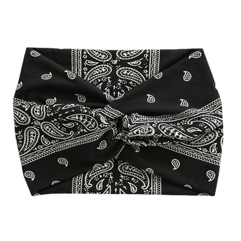 Flower Type European and American Wide Edge Cross Headband Women's Running Yoga Bag Hair Headscarf Outdoor Sports Super Wide Headband