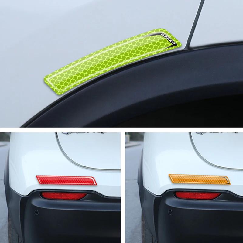 6Pcs Car Safety Warning Sticker Mark Car Reflective Stickers Tape Bumper Reflective Strips Exterior Accessories Universal