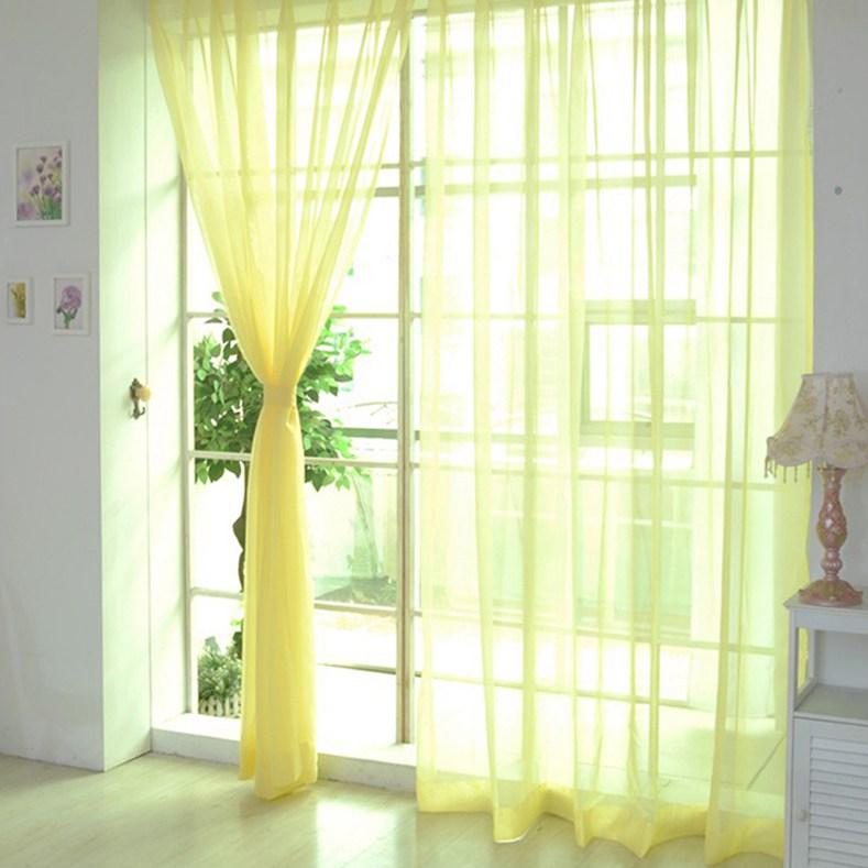 1 Pcs Colorful Sheer Tulle Curtains Polyester Solid Color Rod Pocket Curtain For Bedroom Kitchen Living Room Kid Room Classroom
