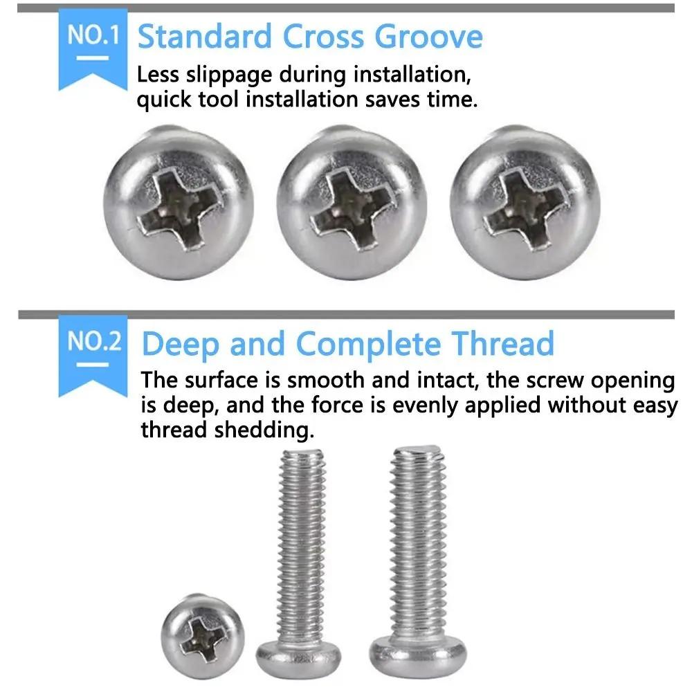 320pcs Stainless Steel Screw and Nut Assortment Kit Rustproof Resistant Snap-in Nuts M2 To M5 Sizes Ideal for DIY