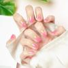 24 Finished Nail Pieces Wear Nail Pieces High-end Summer Fake Nails French Smudge Short Ladder Short Square