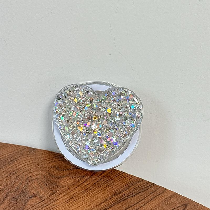 Japanese Small Fresh Heart-Shaped Mobile Phone Airbag Bracket Magnetic Suction Creative Ring Lazy Grip Portable