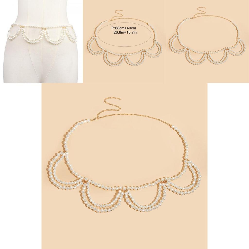 Bohemian Style Hollow Design Plastic Waist Chain With Tassels For Adult Women