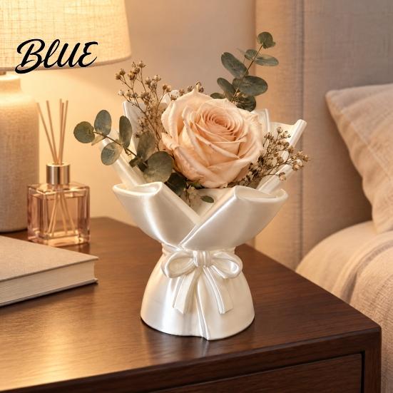 Flat Bottom Vase 3D Printed Bouquet Wrapping Vase Wrapped Style Flower Indooe Holder Home Arrangement Accessory for Desk Decor Aesthetic
