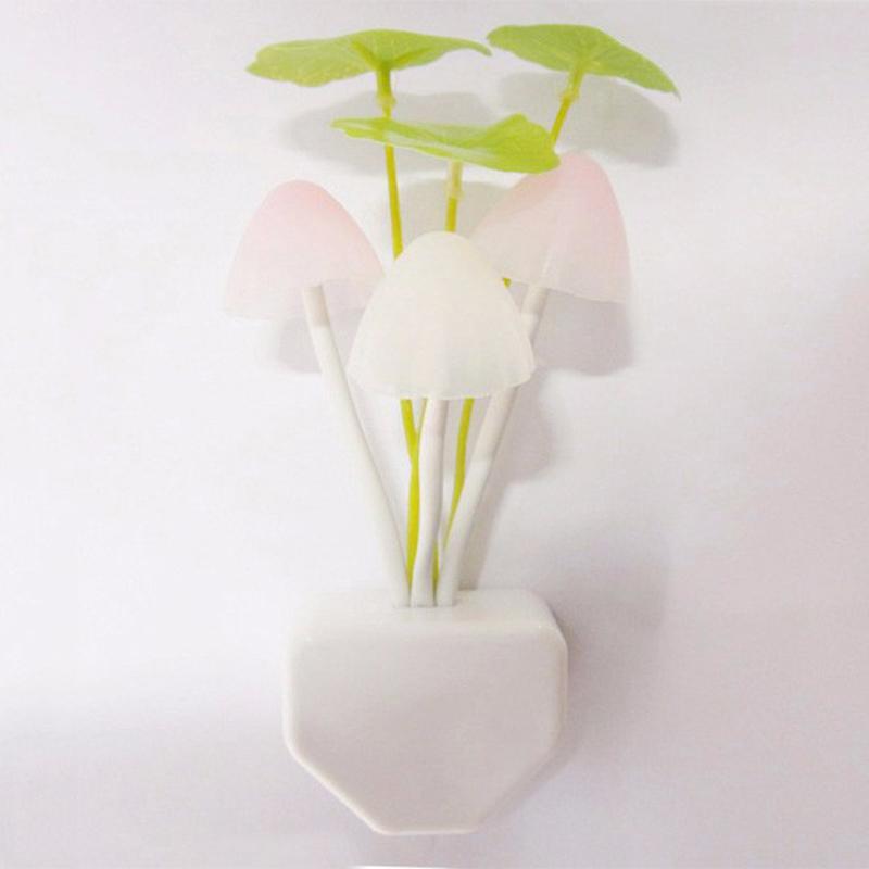 US-Stecker, Lichtsensor, 220 V, 3 LEDs, bunte Pilzlampe, LED-Nachtlicht, originelles Pilz-Nachtlicht