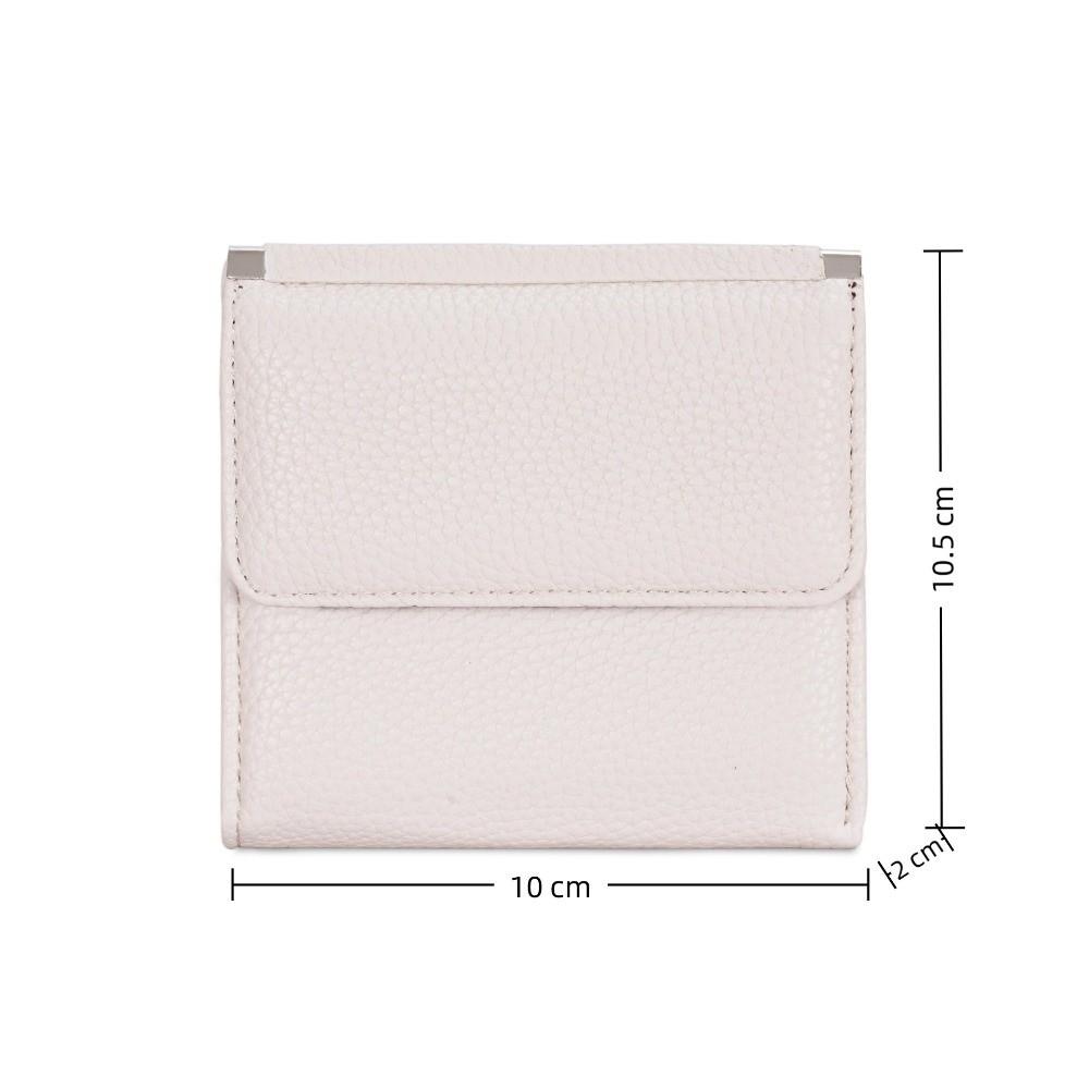 Leather Material Short Wallet Magnetic Closure Large Capacity Bifold Wallet Solid Color Multiple Card Slots Coin Purse Women