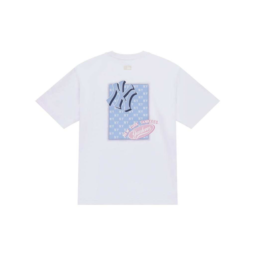New MLB MONOGRAM Collection New York Yankees SS25 T Shirt Unisex Ecru 3ATSM2153-50WHS