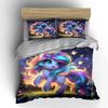 Enchanted Glowing Unicorn Flying At Night Printed Duvet Cover Set1 Duvet Cover+2 Pillowcasemulti Size Bedroom Bedding Decor