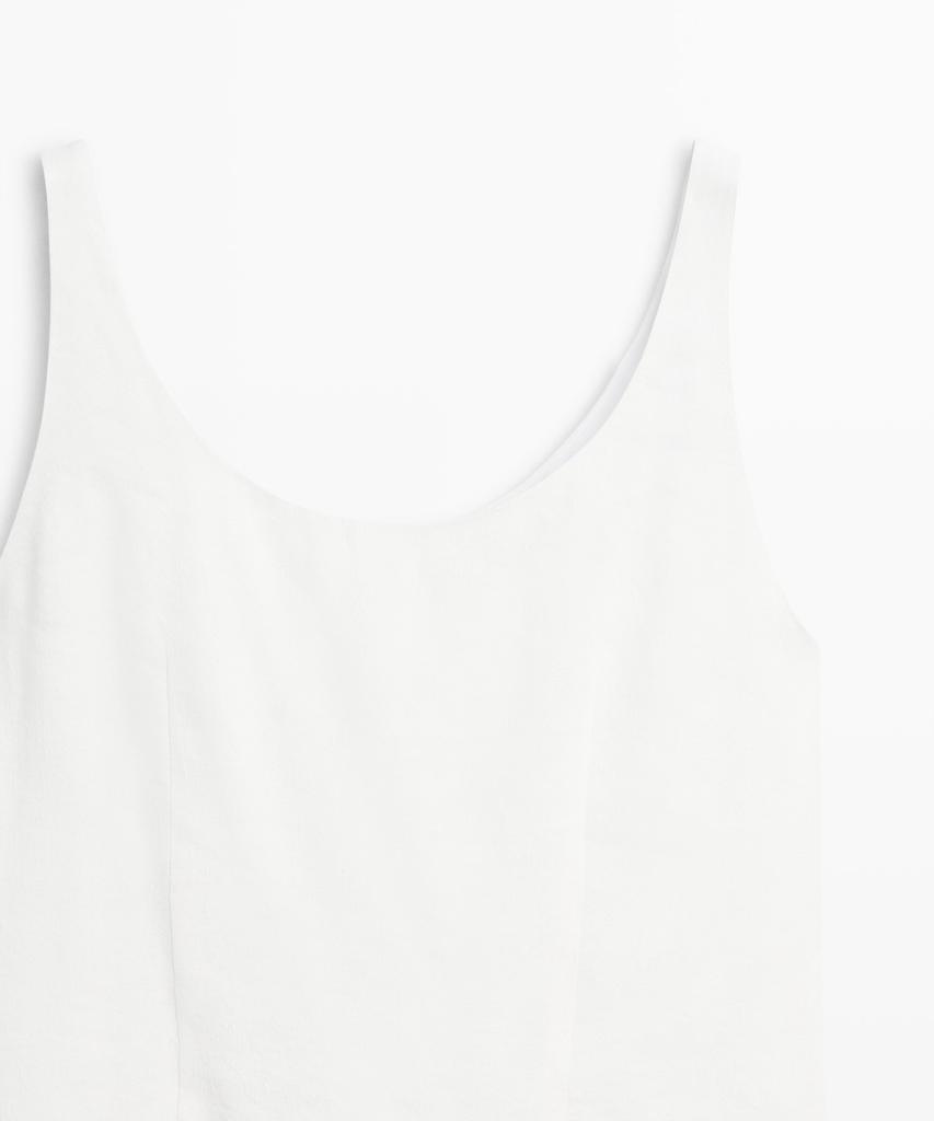 Masimodutti Linen Blend Fluid Short Dress