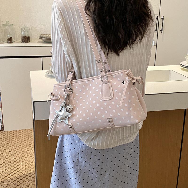 Spring 2026 Fashionable Women's Polka Dot Shoulder Bag