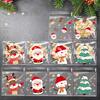 100pcs 10X10cm Christmas Treat Bags Santa Claus Cookies Candy  Bag Self Adhesive Gift Bag Home Christmas Decorations Kids Gifts