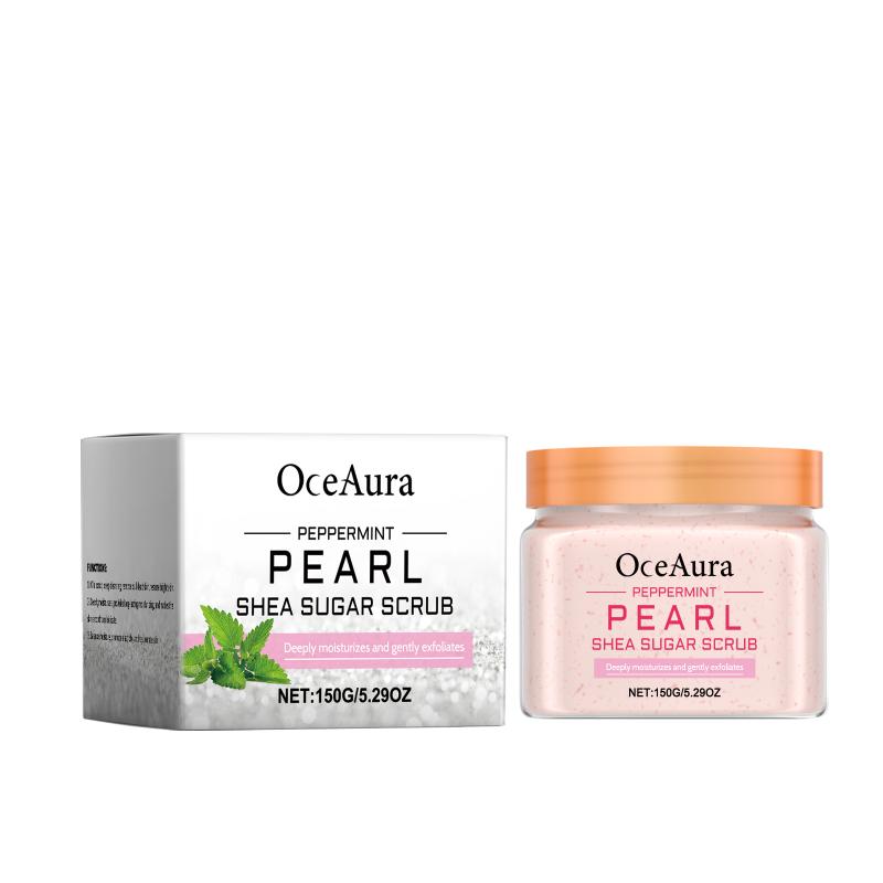 Oceaura Mint & Pearl Body Scrub Moisturizing Body Scrub For Smooth Skin Deep Cleansing Long-Lasting Hydration