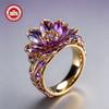 S925 Silver Moissanite Ring 18K Gold Plating Party Jewelry