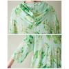 DIMANAF 2025 Summer Women Plus Size Dress Hoodies Floral Basic Casual Loose Long Vintage Pleated Dress Maxi