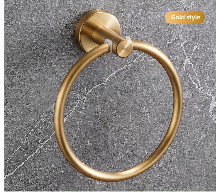 Badrumshanddukshållare & Ring i Rostfritt Stål - Punchfri Installation