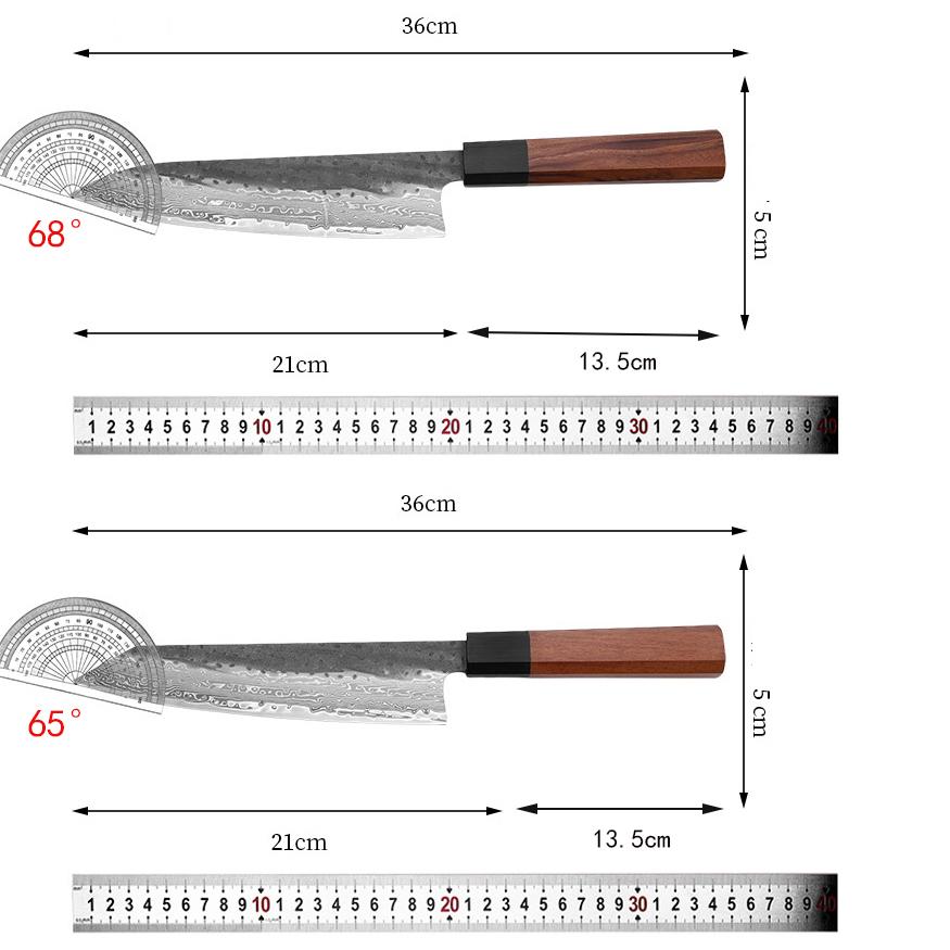 8 Inch Chef Knife Damascus Steel VG10 Blade Sharp Cleaver Slicing Kiritsuke Handmade Forged Japanese Kitchen Knives Wood Handle