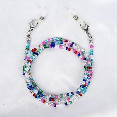 Anti-Lost Portable Eyeglass Chain Necklace Colorful Beaded Hanging Face Cover Chain Holder Glass Accessories