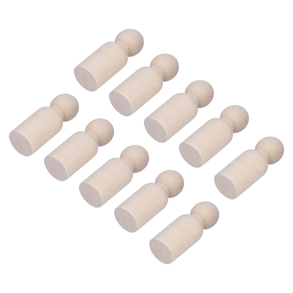 10pcs Wooden Peg Figures Children s Painted Graffiti Wood Dolls for Kids DIY Art Craft PaintingMale