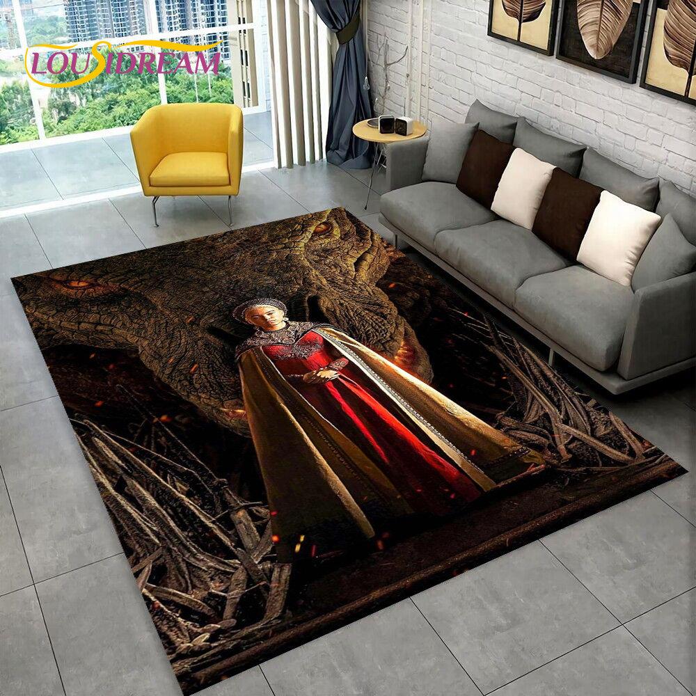 

House of The Dragon TV Movie Area Rug,Carpet Rug for Home Living Room Bedroom Sofa Doormat Decor,kids play Non-slip Floor Mat 3D 40x60cm(15x23in)